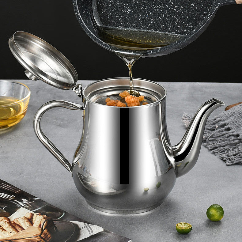 Gourmet Stainless Steel Oil Filter Pot - Low Cost Market LTD